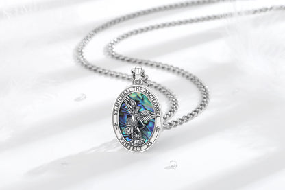 925 Sterling Silver St.Michael Archangel Necklace