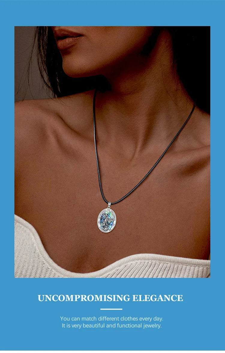 925 Sterling Silver St.Michael Archangel Necklace