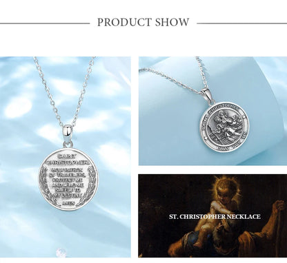 925 Sterling Silver St Christopher Necklace