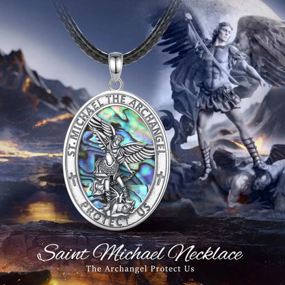 925 Sterling Silver St.Michael Archangel Necklace