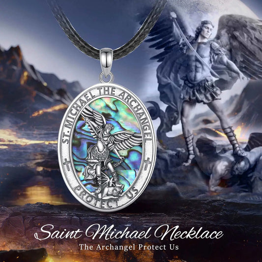 925 Sterling Silver St.Michael Archangel Necklace