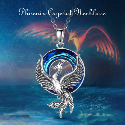 925 Sterling Silver Phoenix Neckalce Luxury Austrian Crystal