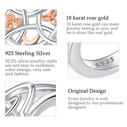 925 Sterling Silver Witch Knot Adjustable Ring
